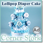 Baby Boy Blue Lollipop Diaper Cake